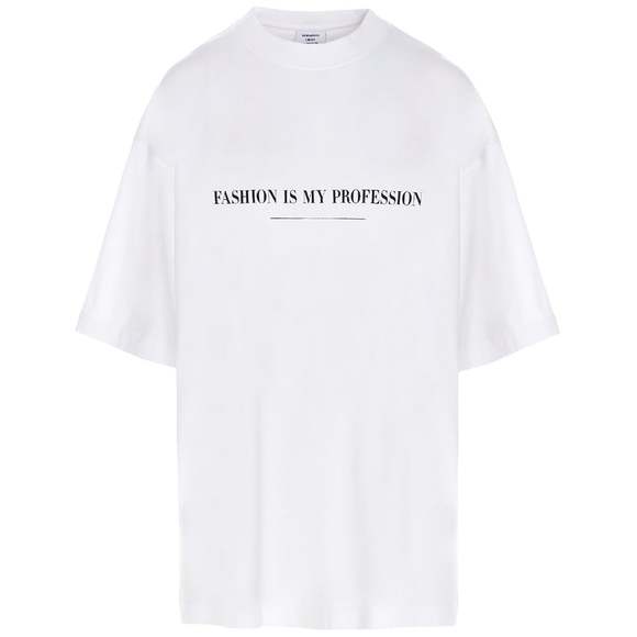 Vetements Women's Cotton 'Fashion is my Profession' T-Shirt White